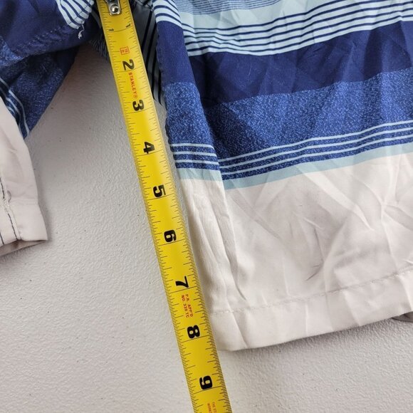 Quiksilver Stripe Boardshorts Hybrid Tie Waist Swim Lined High Rise Medium Mens - Picture 15 of 15